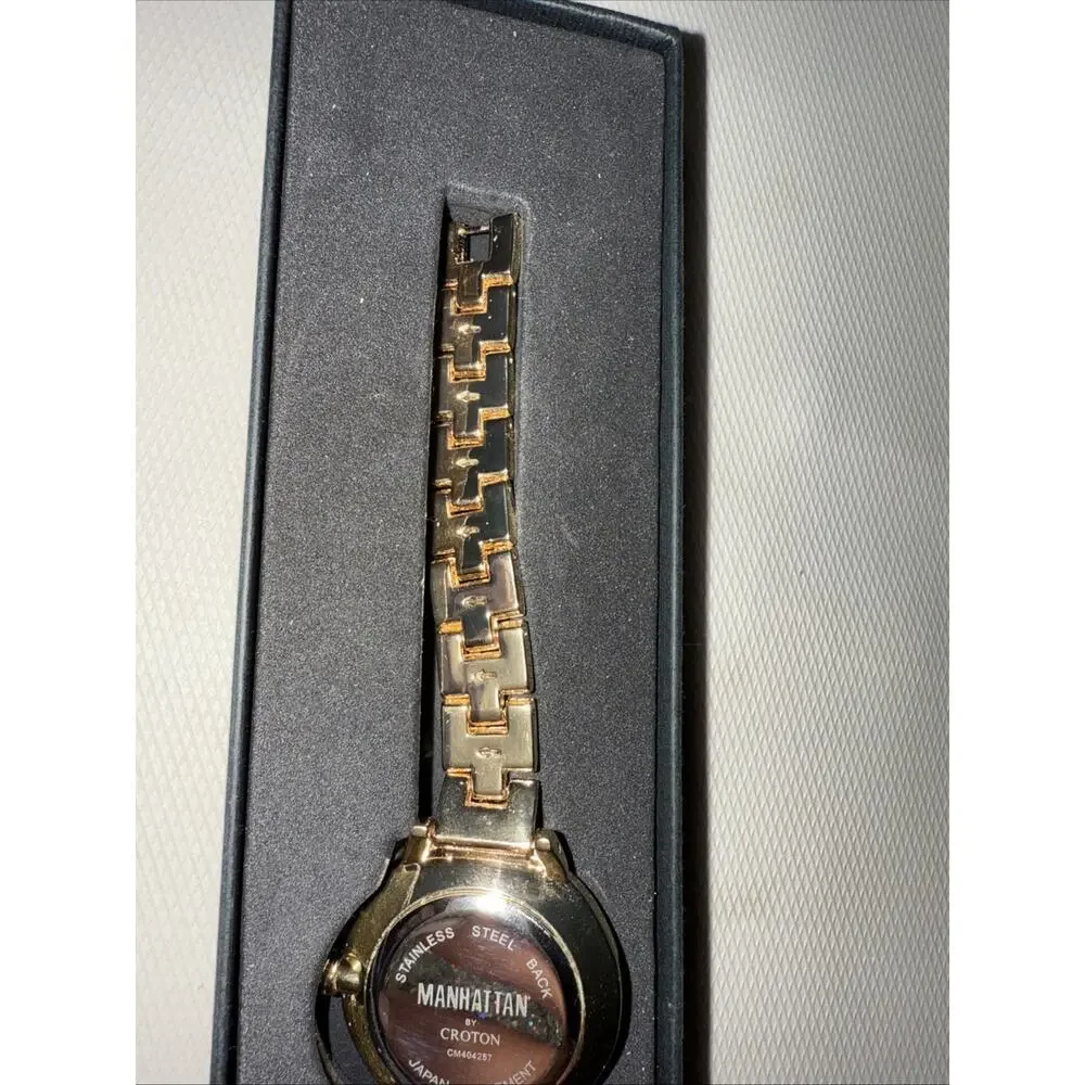 Vintage Manhattan by Croton Gold Tone Crystal Accent Women’s Watch
